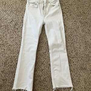 Zara White cropped flare jeans